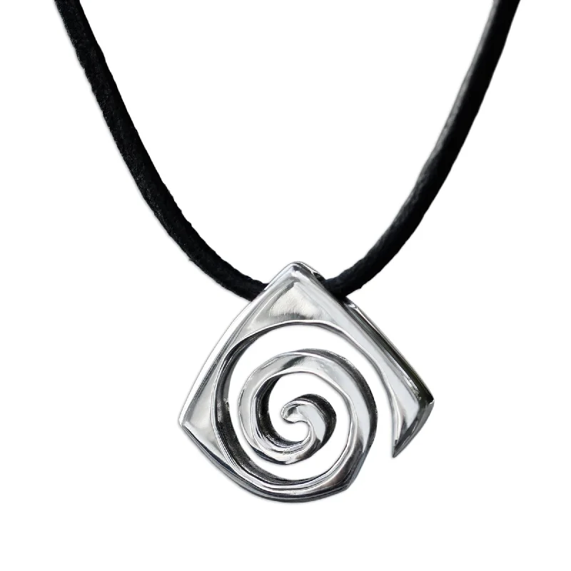 personalized name bar necklace -Novica Handmade Vortex Sterling Silver Pendant Necklace