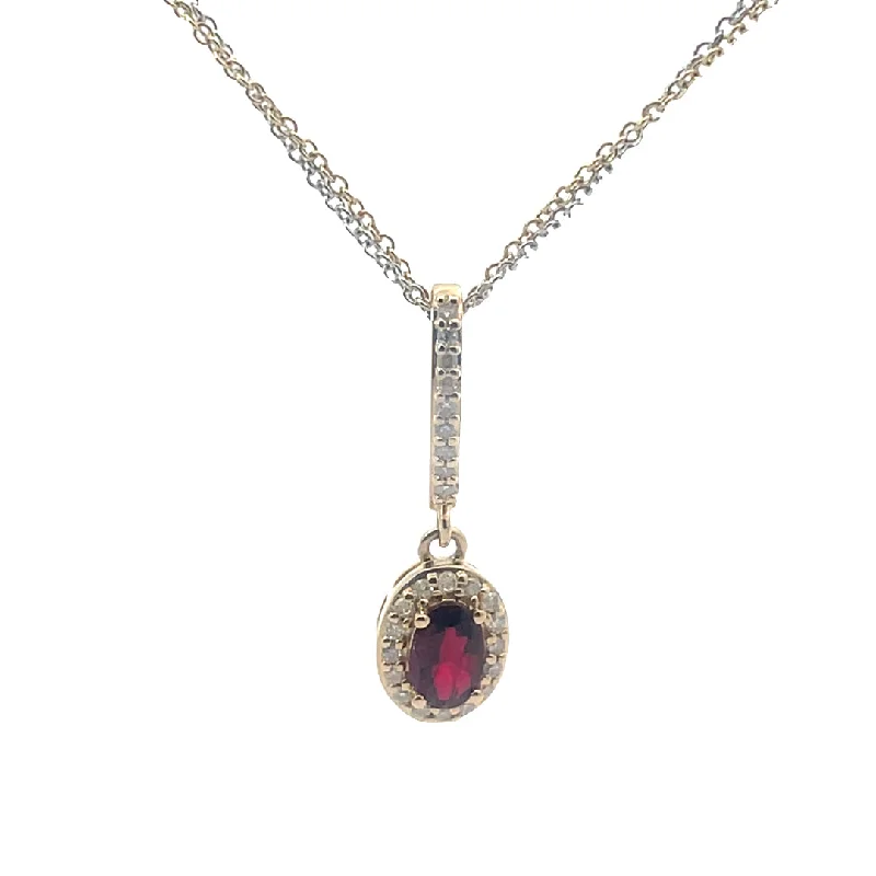 dainty pendant necklace with crystal -Ruby Necklace