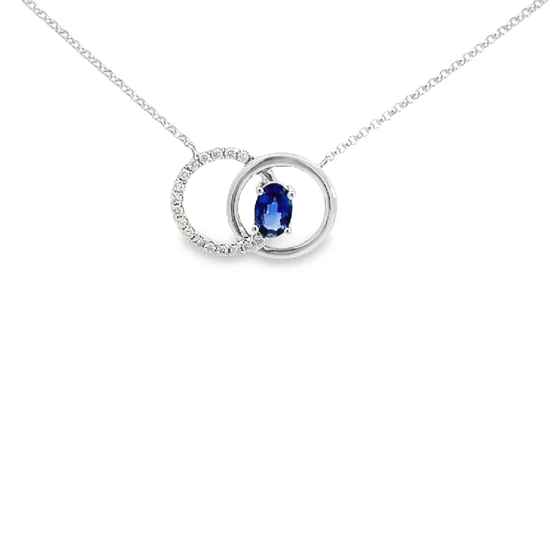 custom engraved moon necklace -Sapphire Necklace