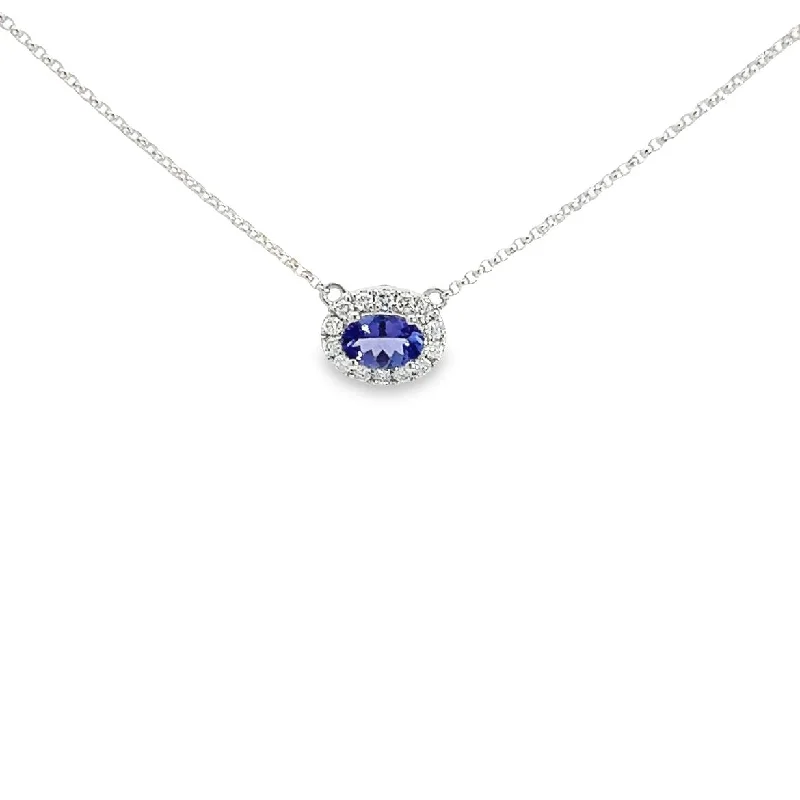 layered pendant necklace gold -Tanzanite Necklace