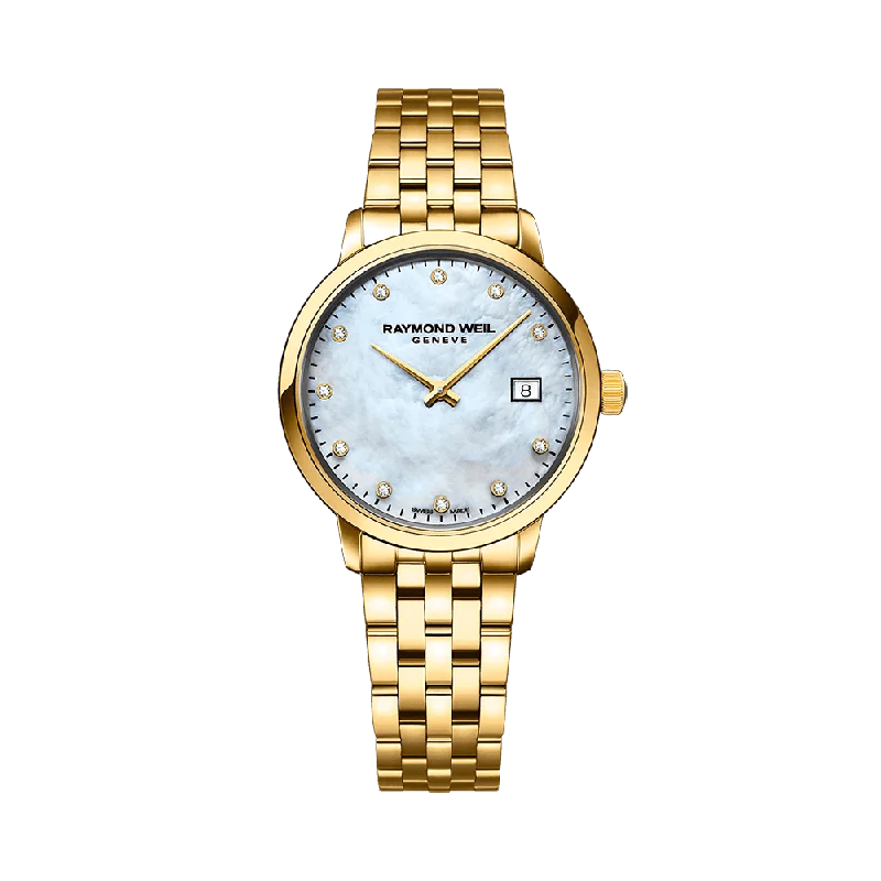 women’s watches with interchangeable bands and elegant details -Raymond Weil Toccata Ladies Classic Gold Diamond Steel Watch 29mm 5985-P-97081