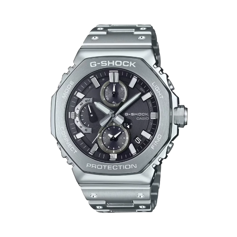 men's watches with multi-functional chronograph and stylish metal bands -Casio G-SHOCK Stainless Steel Solar Watch GMCB2100D-1