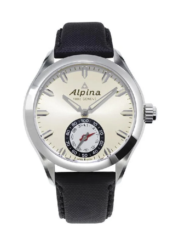 men's watches with multi-functionality and digital displays -Alpina Horological Smartwatch Mens Calendar Quartz Light Silver Dial AL-285S5AQ6