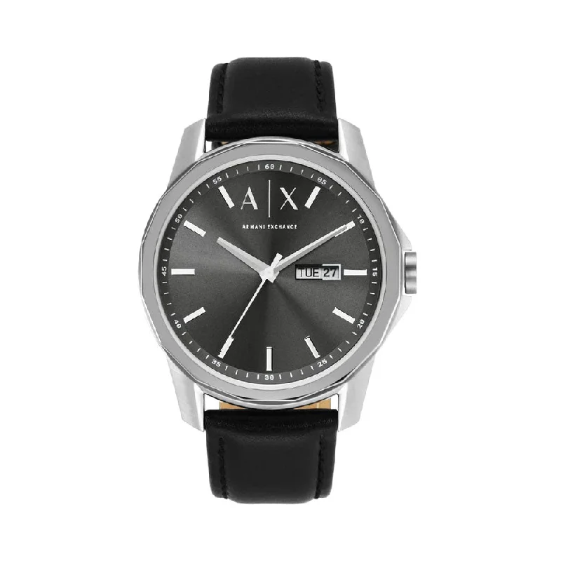 elegant women’s watches with silver cases and gemstone accents -Armani Exchange Analog Gray Dial Men's Watch-AX1735