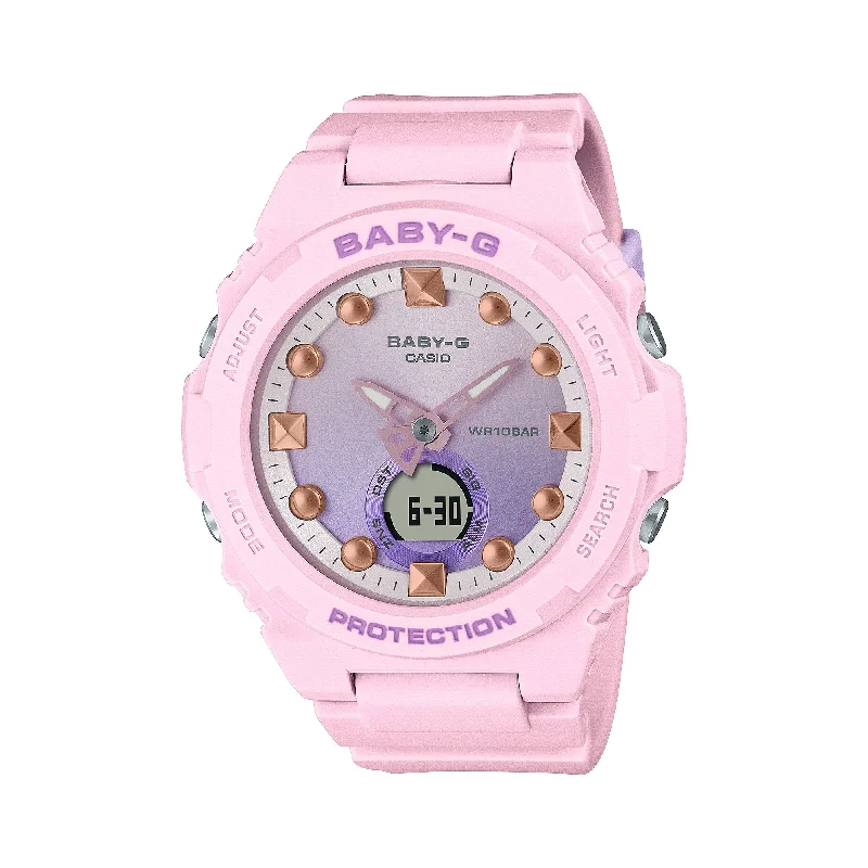 women's watches with gemstone accents and colorful leather bands -BGA320-4A