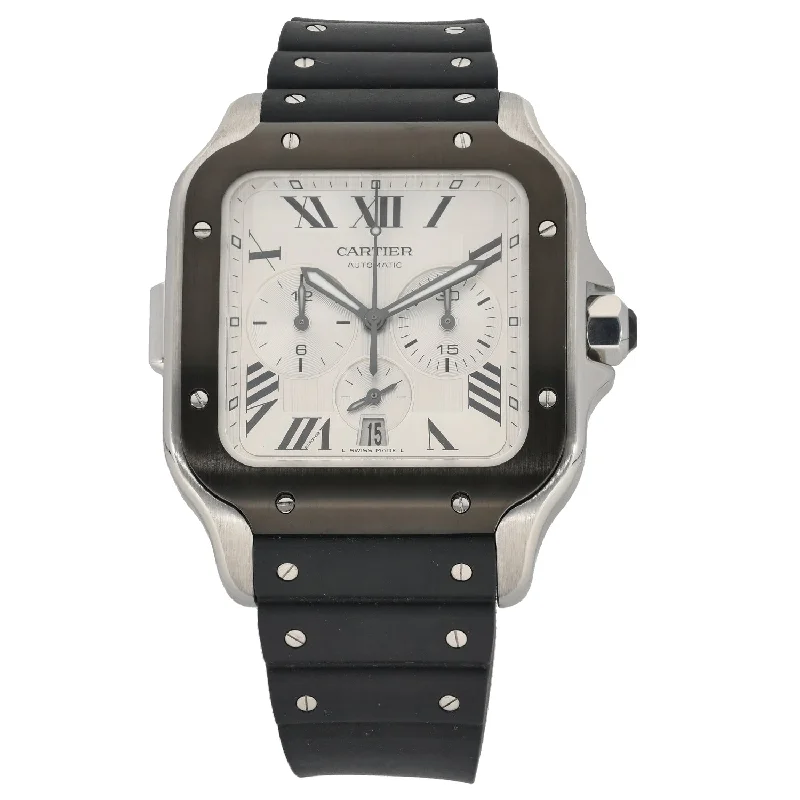 luxury watches for men with minimalistic dials and stainless steel bands -Cartier Santos 4183 40mm Stainless Steel Watch