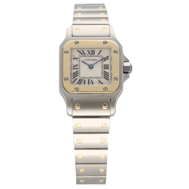 best sport watches for women with multi-sport tracking -Cartier Santos Galbee 1567 24mm Bi-Colour Watch