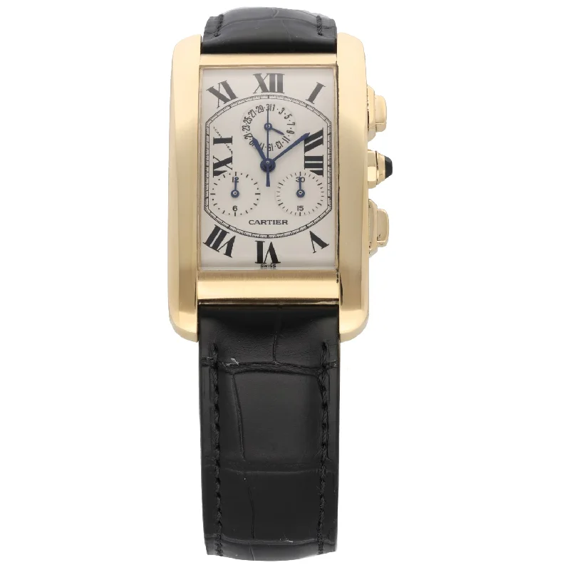 digital watches for men with fitness and wellness tracking -Cartier Tank Americaine 1730 26mm Gold Watch