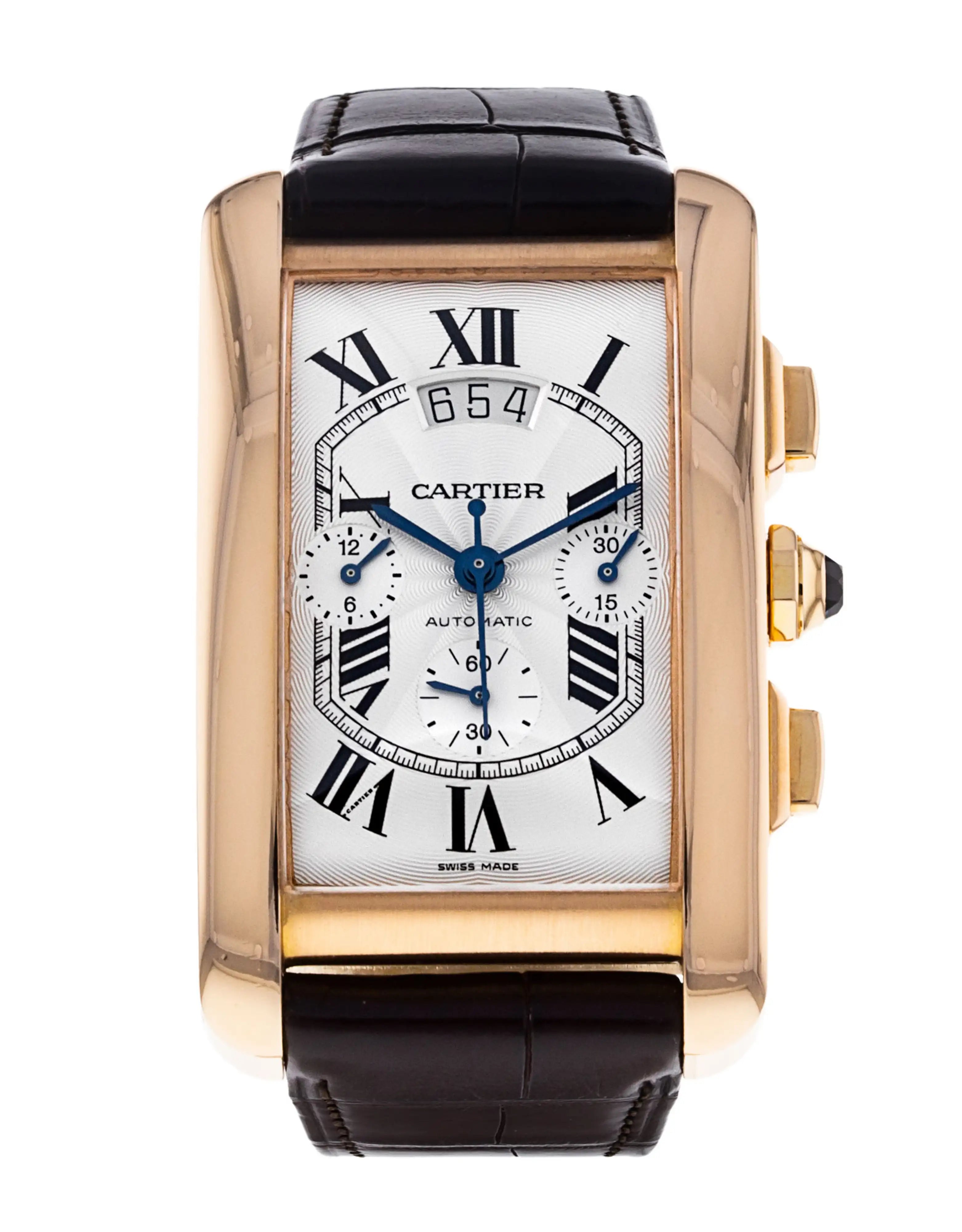 high-end sport watches for men with GPS, heart rate, and step counting -Cartier Tank Américaine Men's Watch