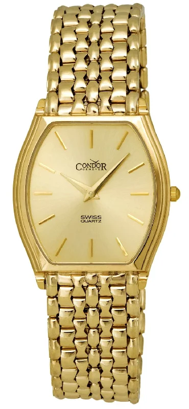 elegant watches for men with minimalistic dials and sleek bands -Condor 14kt Gold Mens Luxury Swiss Watch Quartz GS21004