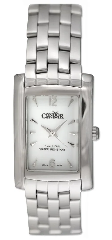 men’s watches with classic designs and adjustable straps -Condor Classic Stainless Steel Mens Watch White Dial CWS105