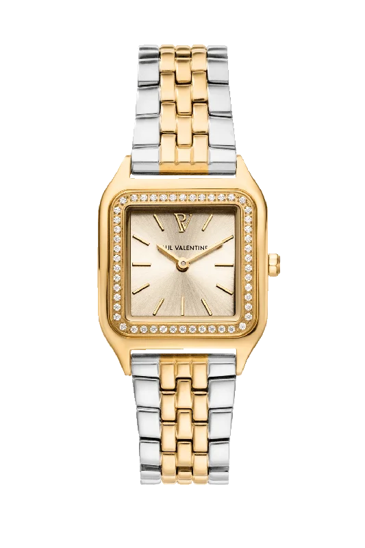 elegant women’s watches with silver cases and gemstone accents -Eternal Gold Silver