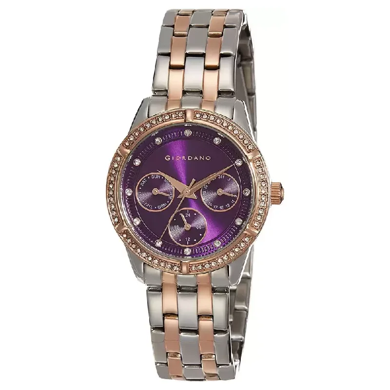 men's watches with advanced chronograph features and leather bands -Giordano 2768-66 Analog Purple Dial Watch For Women