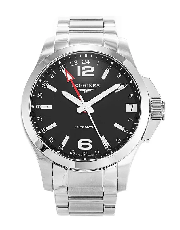 watches for women with large, modern faces and slim bands -Longines Conquest Automatic GMT Men's Watch