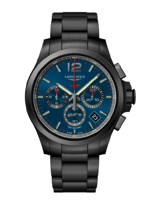 classic watches for men with elegant designs and multi-functional dials -Longines Conquest V.H.P. Chronograph 42mm Mens Watch