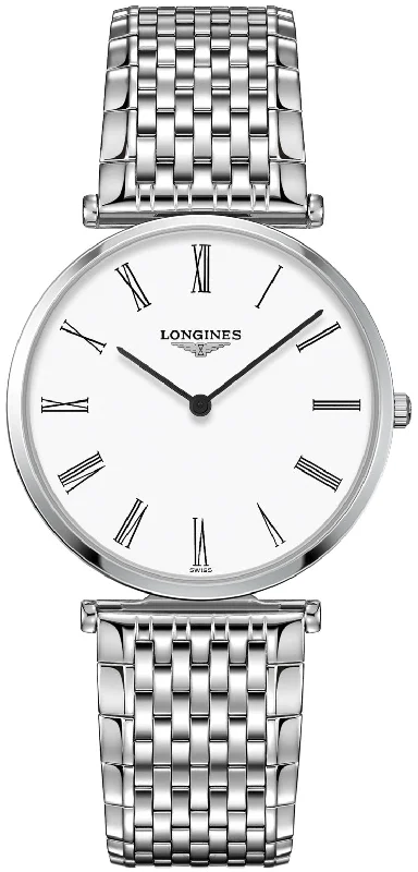 sport watches for men with dual time zones and advanced features -Longines La Grande Classique Mens L47554116 Watch Quartz - 36mm L4.755.4.11.6