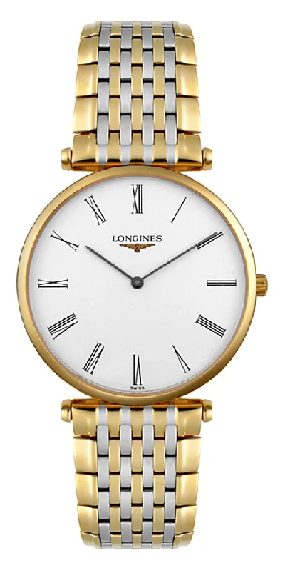 women’s watches with interchangeable leather and metal straps -Longines La Grande Classique Two-Tone PVD & Steel Mens Watch L4.709.2.11.7