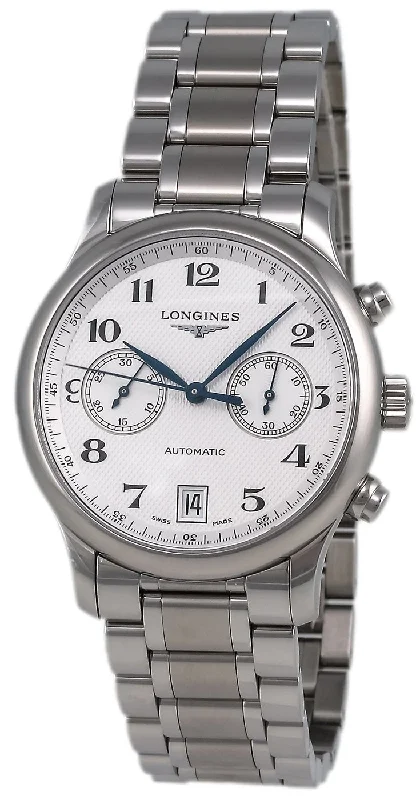 watches for women with sleek stainless steel bands and slim faces -Longines Master Collection Automatic Chronograph Stainless Steel Mens Watch L2.669.4.78.6