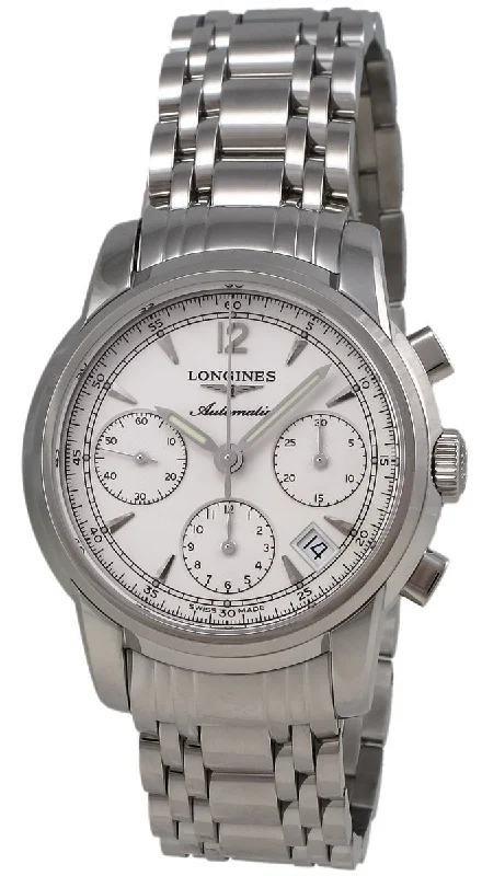 smartwatches with stress and activity tracking for men -Longines Saint-Imier Automatic Chronograph Steel Mens Watch Silver Dial Calendar L2.752.4.72.6