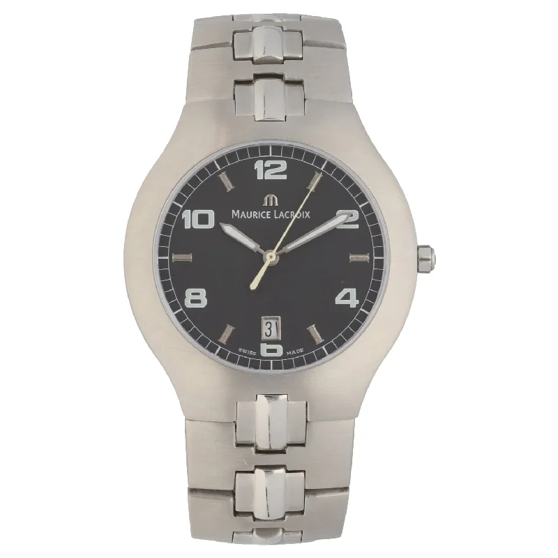 men's watches with large faces and bold, sporty designs -Maurice Lacroix Miros Coussin 69852 38mm Stainless Steel Watch