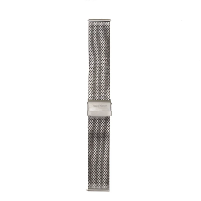 best digital watches for men with heart rate and GPS tracking -Mont Vélan steel mesh watch strap 22 mm silver colored