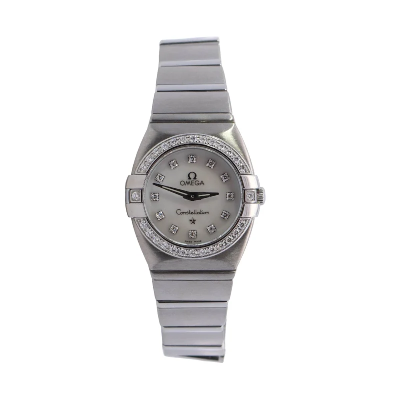 men's watches with ceramic cases and polished steel bands -Omega Constellation 24mm MOP Dial Ref# 131.15.28.60.55.001