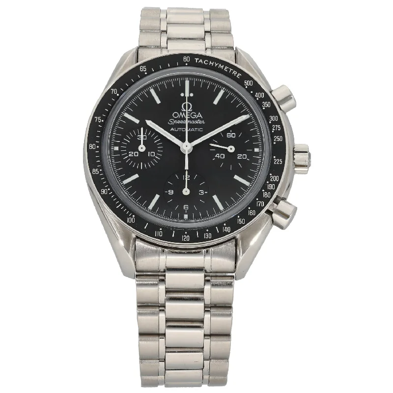 elegant men’s watches with brushed metal cases and leather straps -Omega Speedmaster 3539.50.00 39mm Stainless Steel Watch