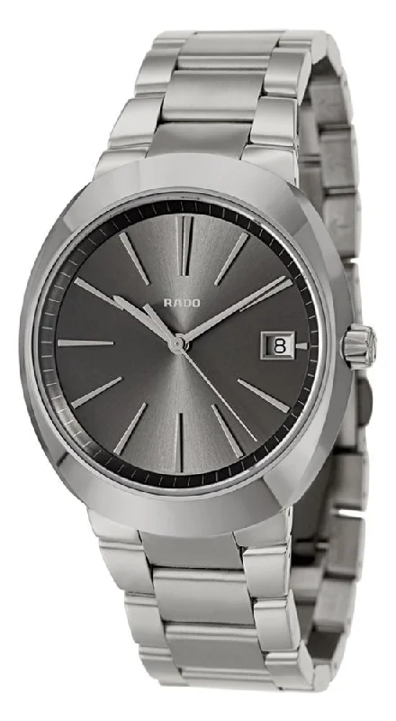 high-end men’s watches with diamond-encrusted bezels and gold accents -Rado D-Star Ceramos & Steel Mens Watch Calendar Quartz Grey Dial R15943113