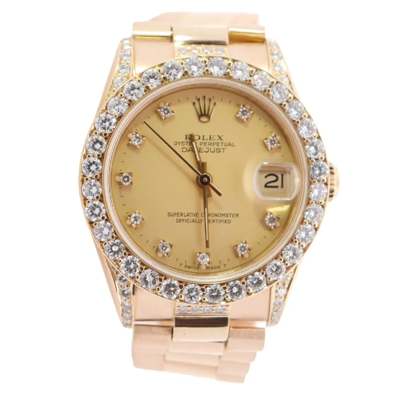 smartwatches for women with built-in fitness apps and message alerts -Rolex Datejust Yellow Gold 31mm Yellow Diamond Dial Watch Reference# 68278