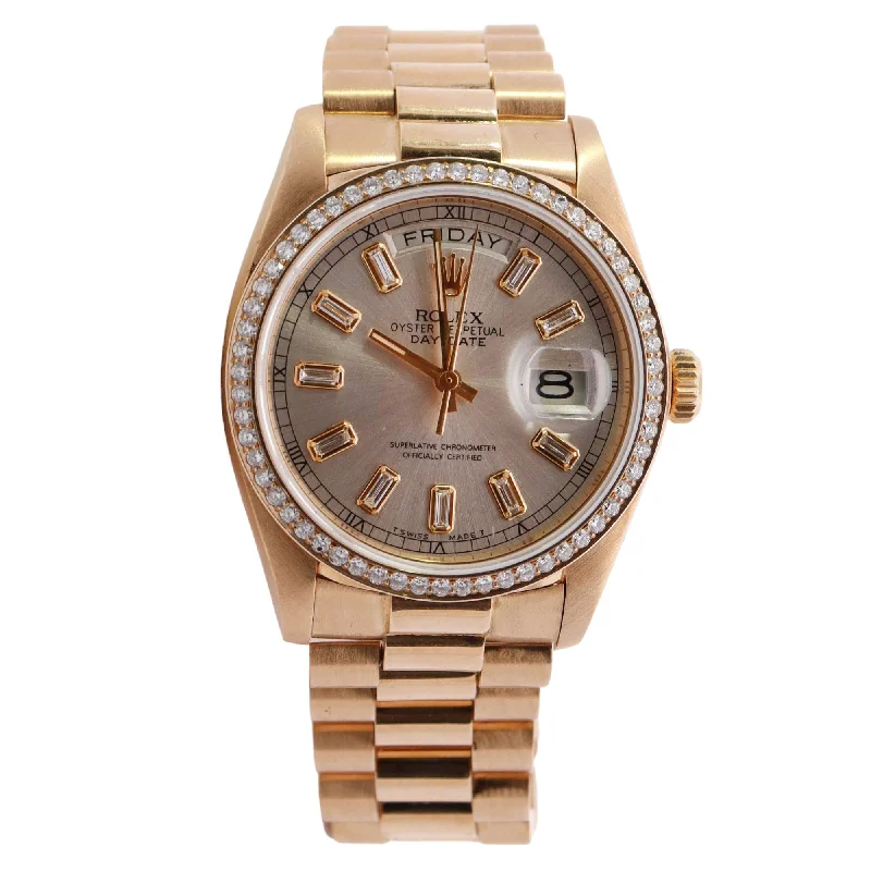 men's watches with retro-inspired designs and modern features -Rolex Day-Date 36mm Silver Dial Ref# 18038