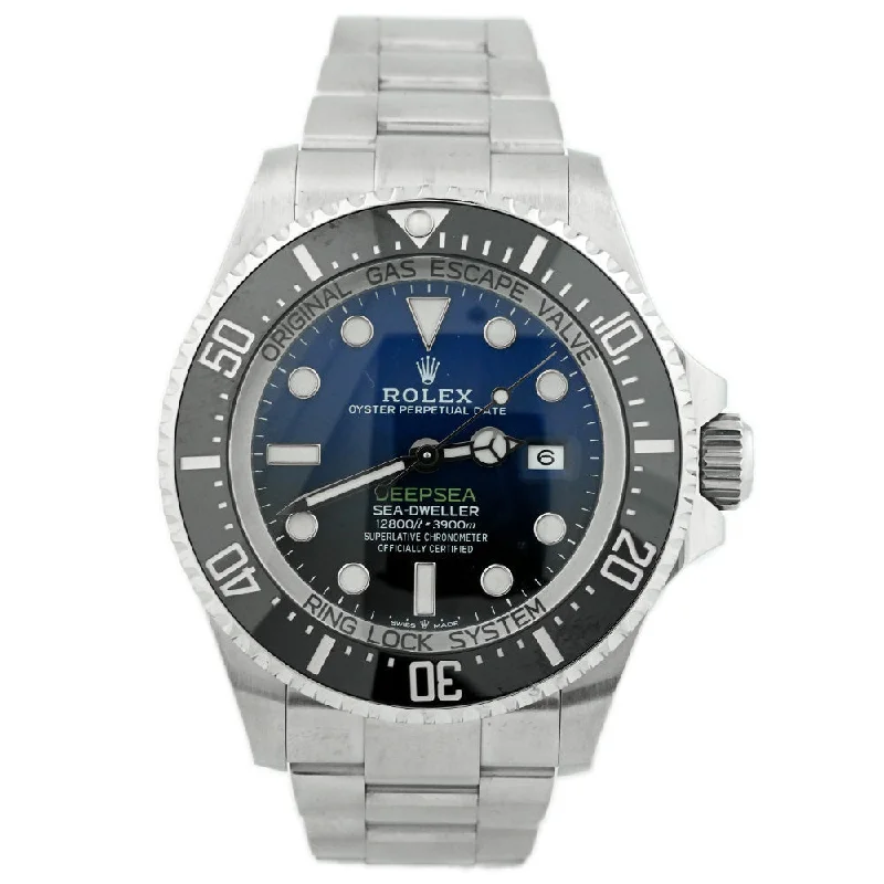 waterproof sport watches for men with GPS and altitude tracking -Rolex Deepsea 44mm Black/Blue Dial Ref# 126660