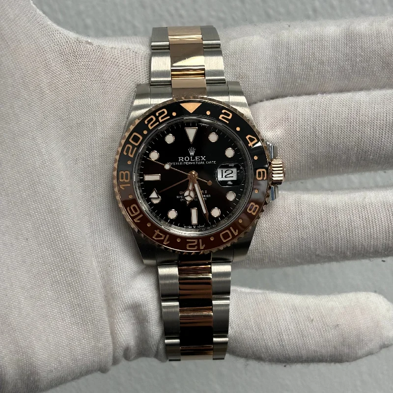 elegant watches for women with slim profile and silver bands -Rolex GMT-Master II 40mm Black Dial Ref# 126711CHNR