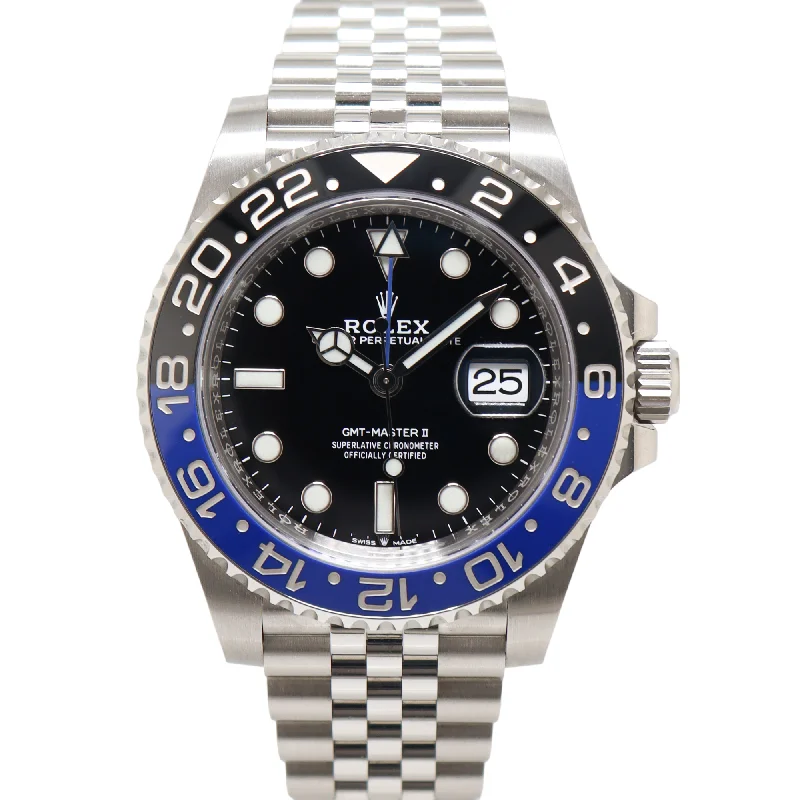 luxury men’s watches with sleek, high-polished metal cases -Rolex GMT Master II "Batgirl" Stainless Steel 40mm Black Dot Dial Watch Reference# 126710BLNR