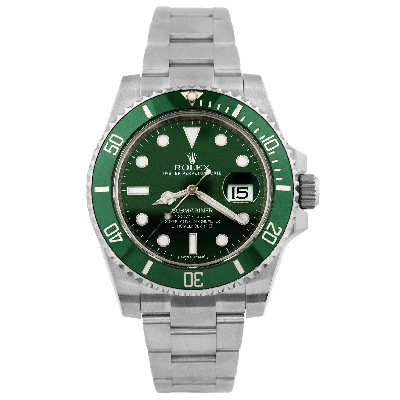 watches for women with minimalist designs and leather bands -Rolex Submariner "Hulk" Stainless Steel 40mm Green Dot Dial Watch Reference #: 116610LV