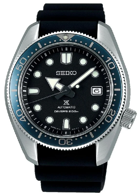 luxury watches for women with gold-plated cases and diamond accents -Seiko Prospex Automatic Black Silicone Strap Black Dial Date Divers Mens Watch SPB079J1