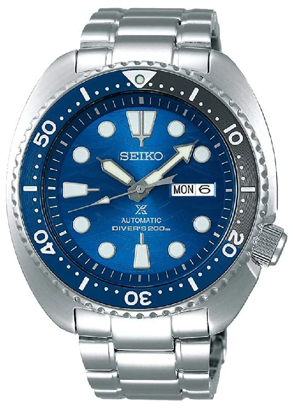 stylish sport watches for women with multi-sport features -Seiko Special Edition Prospex Stainless Steel Blue Dial Automatic Day-Date Divers Mens Watch SRPD21K1