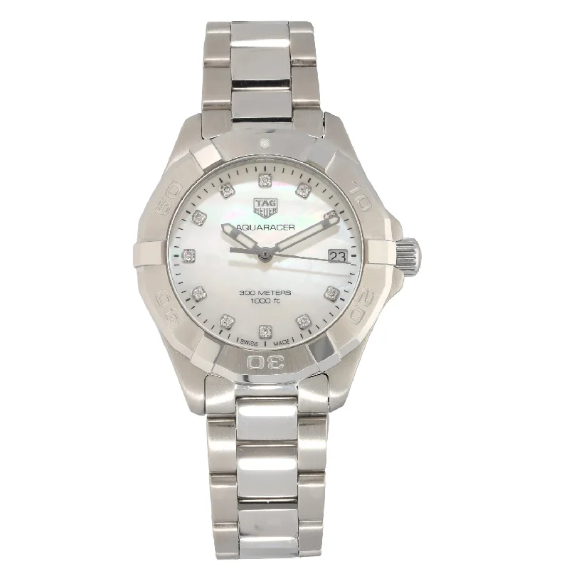 women’s watches with sophisticated designs and elegant bracelets -Tag Heuer Aquaracer WBD1314 32mm Stainless Steel Watch