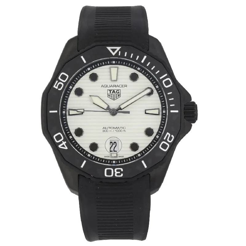 watches for women with large, modern faces and slim bands -Tag Heuer Aquaracer WBP201D 43mm DLC Stainless Steel Watch