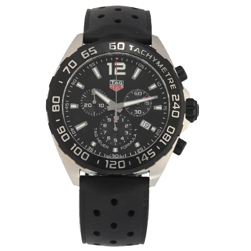 luxury watches for men with intricate dial designs and quality materials -Tag Heuer Formula 1 CAZ1010 43mm Stainless Steel Watch