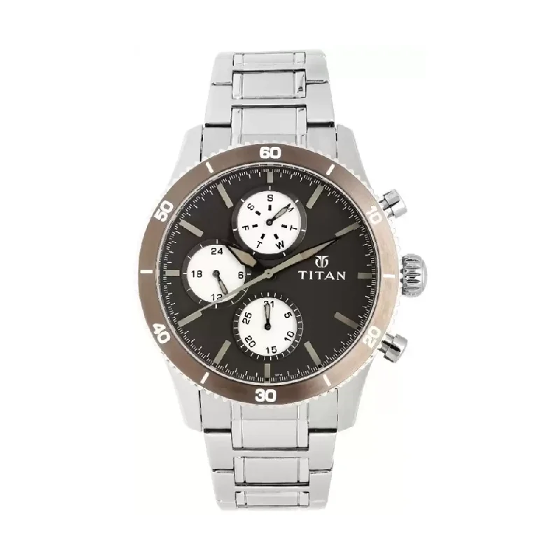 sport watches for men with customizable workout settings -TITAN Purple Brown Dial Chronograph Men's Watch 90105KM01