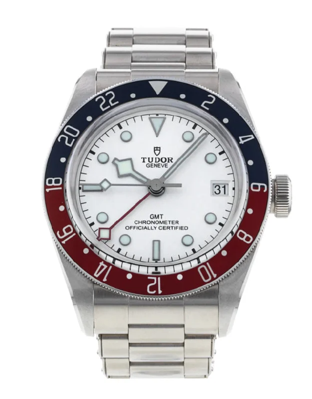 elegant men’s watches with sleek leather bands and chronograph functions -Tudor Black Bay Pepsi GMT Automatic Chronometer Opaline Dial Men's Watch