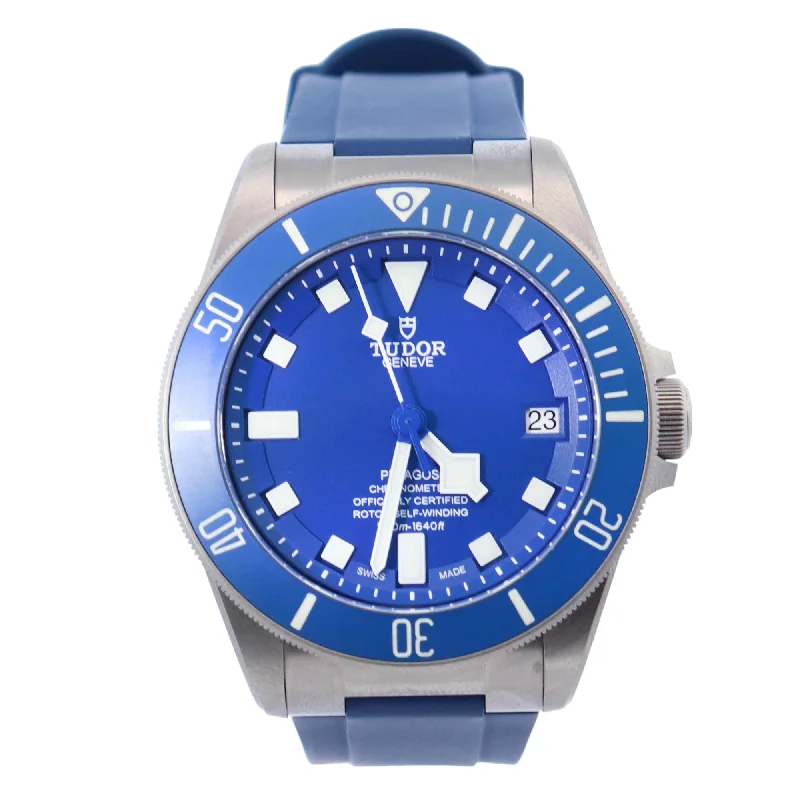 men's watches with high-tech features and classic design -Tudor Pelagos Titanium 42mm Blue Dot Dial Watch Reference# 25600TB